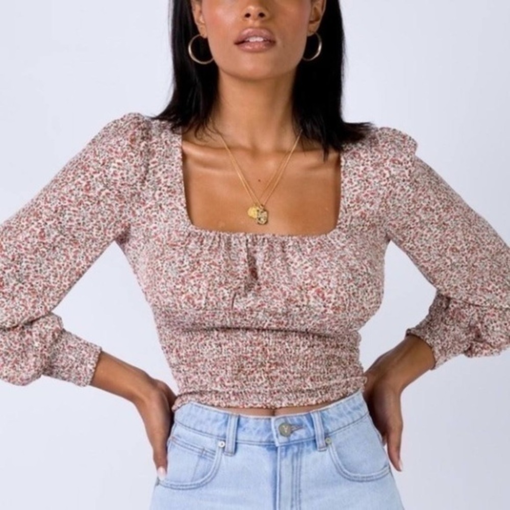 Princess Polly size 2 smocked crop top